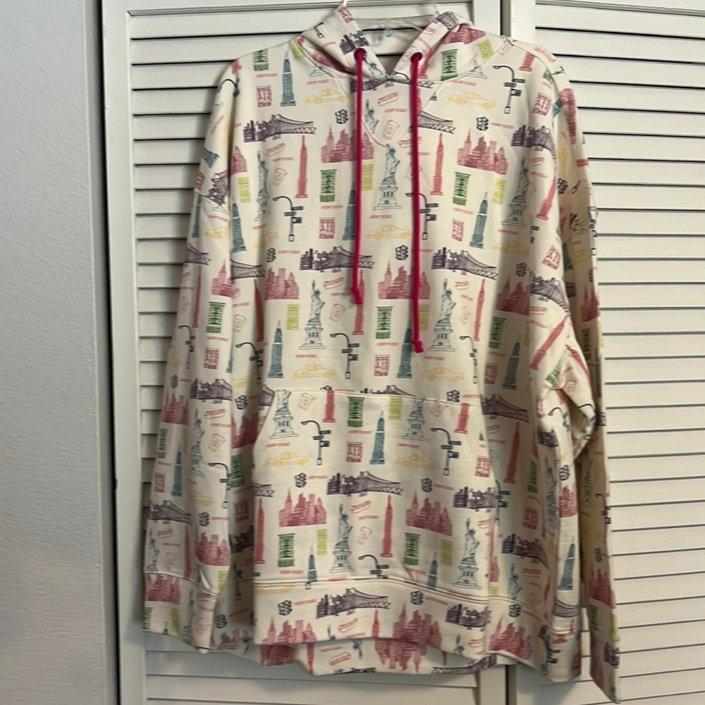 Terez Hoodie with New York City Monuments Graphics, Women’s Medium, NWOT